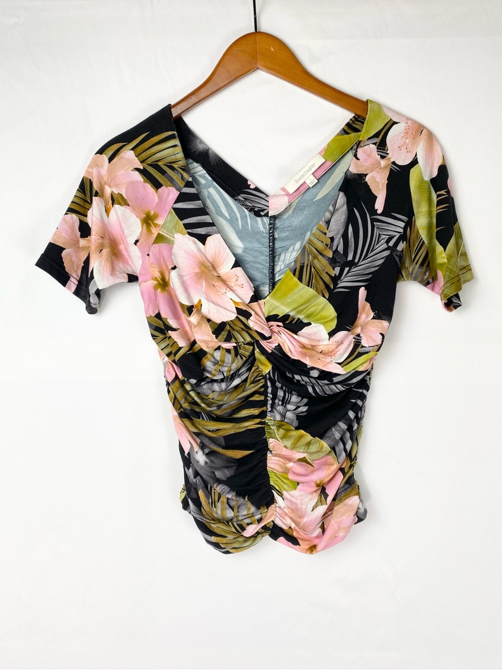Favorite Daughter The Bad Decisions Ruched Top in Hawaiian Ruched Size Small